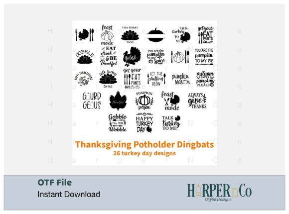 Thanksgiving Potholder Font